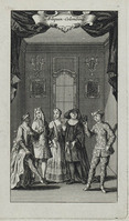 KG 12030
<br/>
Theaterscène: Arlequin Colombine.
<br/>
<em>Picart, Bernard (1673-1733) - attr.</em>